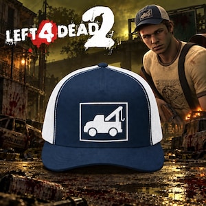 Left 4 Dead 2 Ellis Hat: Embroidered Trucker Cap Gift for Gamer and Retro Fans