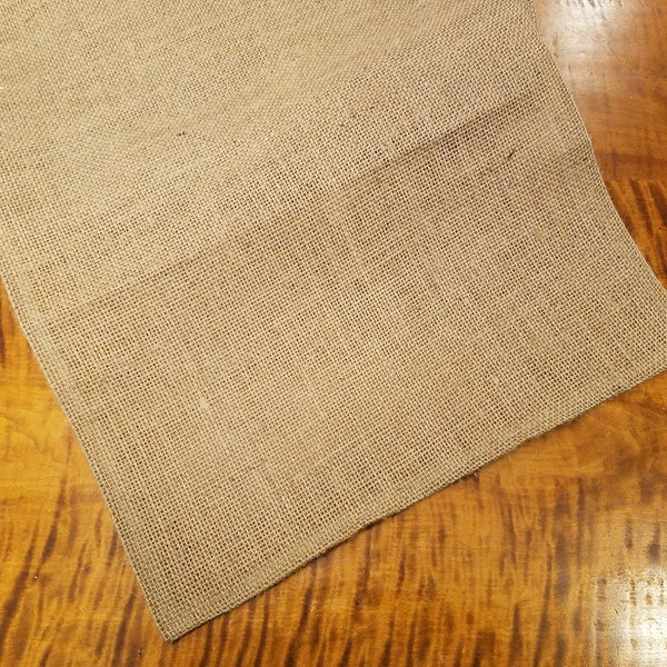 Plain Natural Burlap Table Runner with Folded Edges UNLINED - Various Sizes