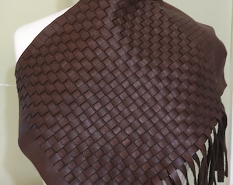 Leather Basket Weave Armor  fabric 1 Square Foot Custom Made