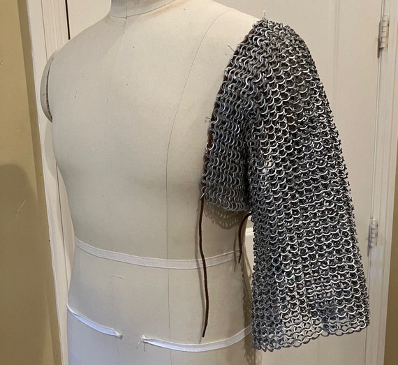 18" x 18" Antiqued Aluminum Riveted Chainmaille Fabric Squares for Armor and Cosplay
