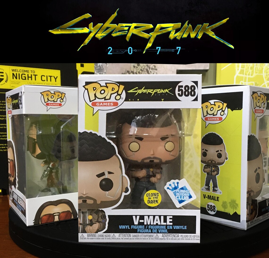 Cyberpunk 2077 Glow in the Dark Male V Funko Pop Free US Etsy