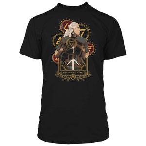 Camiseta de cartas del Tarot del lobo blanco de Witcher