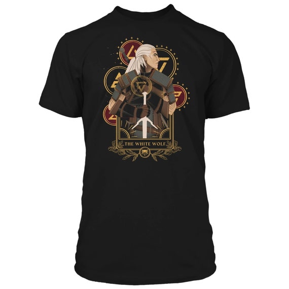 Witcher White Wolf Tarot Card T-shirt
