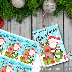 Christmas Santa Gift Tags | Printable Merry Christmas PDF File - Instant Download