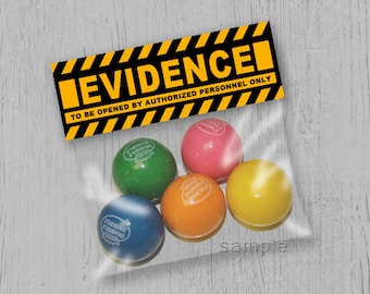 Garniture de sac de friandises : preuve de police : cadeau d'anniversaire à imprimer (fichier PDF)