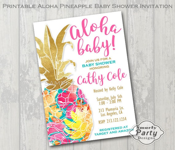 pineapple baby shower invites