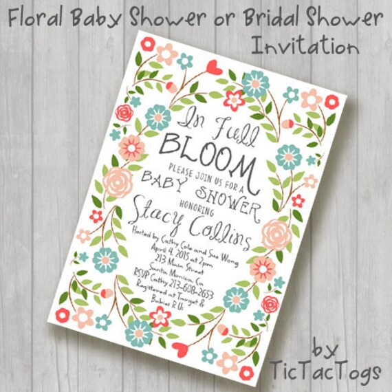 in full bloom baby shower invitations