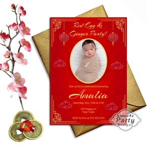 Invitación / foto de Red Egg & Ginger, Red Egg & Ginger, Red Egg Shower, imprimible digitalmente, personalizada, 5x7 o 4x6