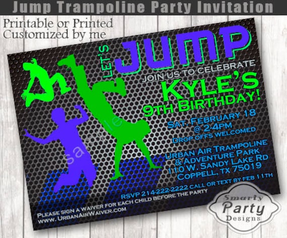 Best Selling Jump Birthday Invitation Bounce House Birthday Etsy