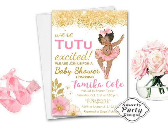 free tutu baby shower invitations