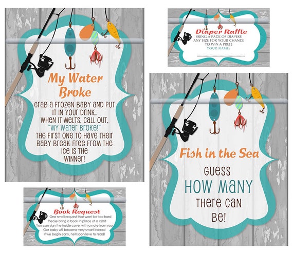 Reel Excited Baby Shower Bundle Customized Invite, Fishing Baby Shower Mega  Bundle, Shower Large Bundle, Printable Set