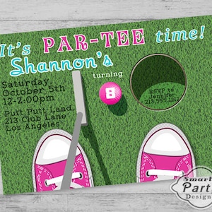 Mini Golf Par-Tee Invite Golf - Birthday Party Invite Invitation - Digital Printable Personalized Customized 5x7 or 4x6