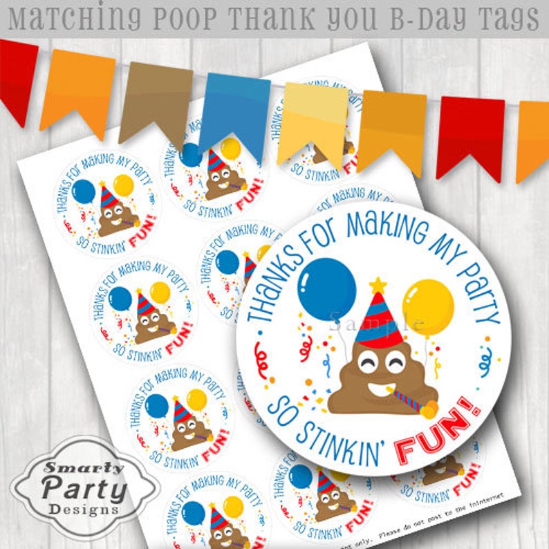 Poop Emoji Birthday Party Invitations Invite Printable - Etsy