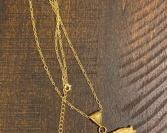 Puerto Rico Island Necklace: Gold & Rose Gold Leaf Resin Pendant