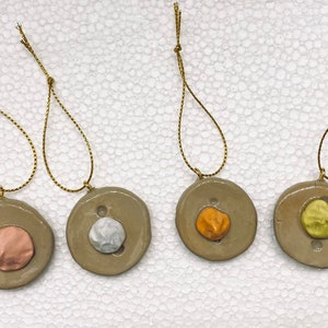 Handmade handpainted paperclay Florecitas Iced Gem Cookies ornament (one)