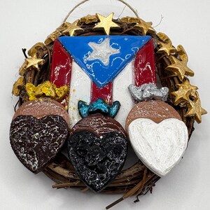 Three Kings with Puerto Rican Flag and stars wreath