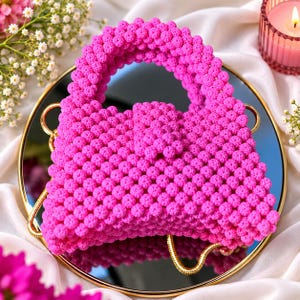 Crystal Beaded Bag Pattern PDF | DIY Hand Bead Weaving Handbag Tutorial with Video | Beginner Friendly Crystal Purse Digital Download