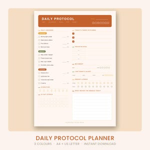 Science Based Daily Planner Printable, Morning Routine And Circadian Rhythm Tracker, Deep Work Focus Sheet, Sleep Log, A4 & Letter