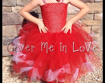 Red and white Olivia inspired tutu dress sz 9 mo to 7