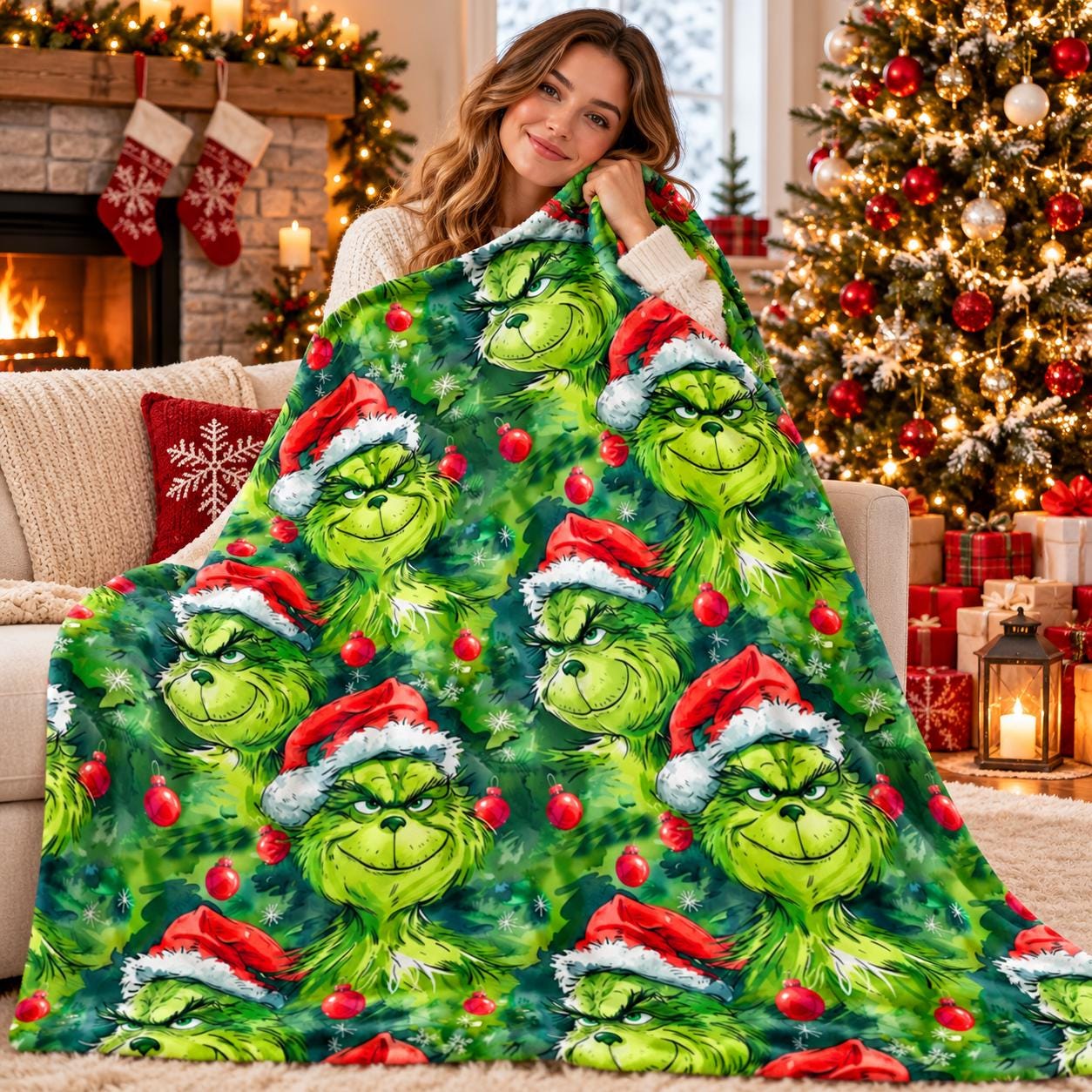The grinch cushion