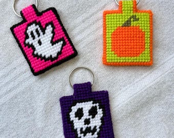 DIY Halloween Needlepoint Keyfob Kit | Plastic Canvas Craft Kit | Beginner Friendly | Choose Your Design