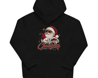Kids Christmas Hoodie, Merry Christmas Santa Hoodie, Holiday Sweatshirt for Kids, Christmas Gift for Boys & Girls