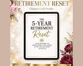 Retirement Planner for Women Over 50, 5-YearFinancial Reset Workbook, Fillable PDF