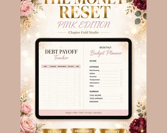 PINK Money Reset Planner/ Printable & Fillable Budget, Savings and  Debt Payoff Workbook