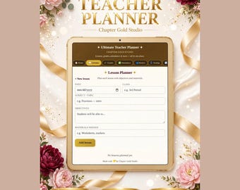 Teacher Planner Digital | Ultimate Lesson Planner with Grade Book Attendance Seating Chart | Academic Teacher Organizer i