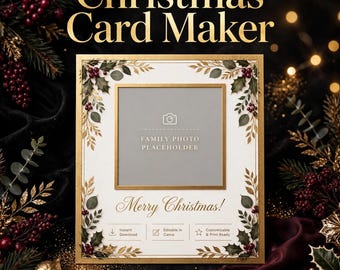 Christmas Card Maker Digital | Personalized Photo Christmas Cards | Custom Holiday Card Template | DIY Christmas Cards