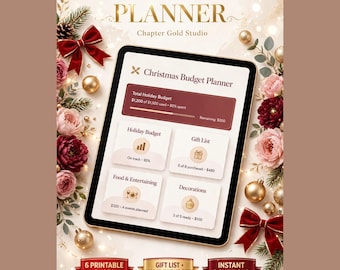 Christmas Budget Planner, Gift List, Spending Tracker, Savings Countdown (PDF)