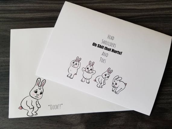 Funny Knee Surgery Card: Hand-Painted Get Well Greeting