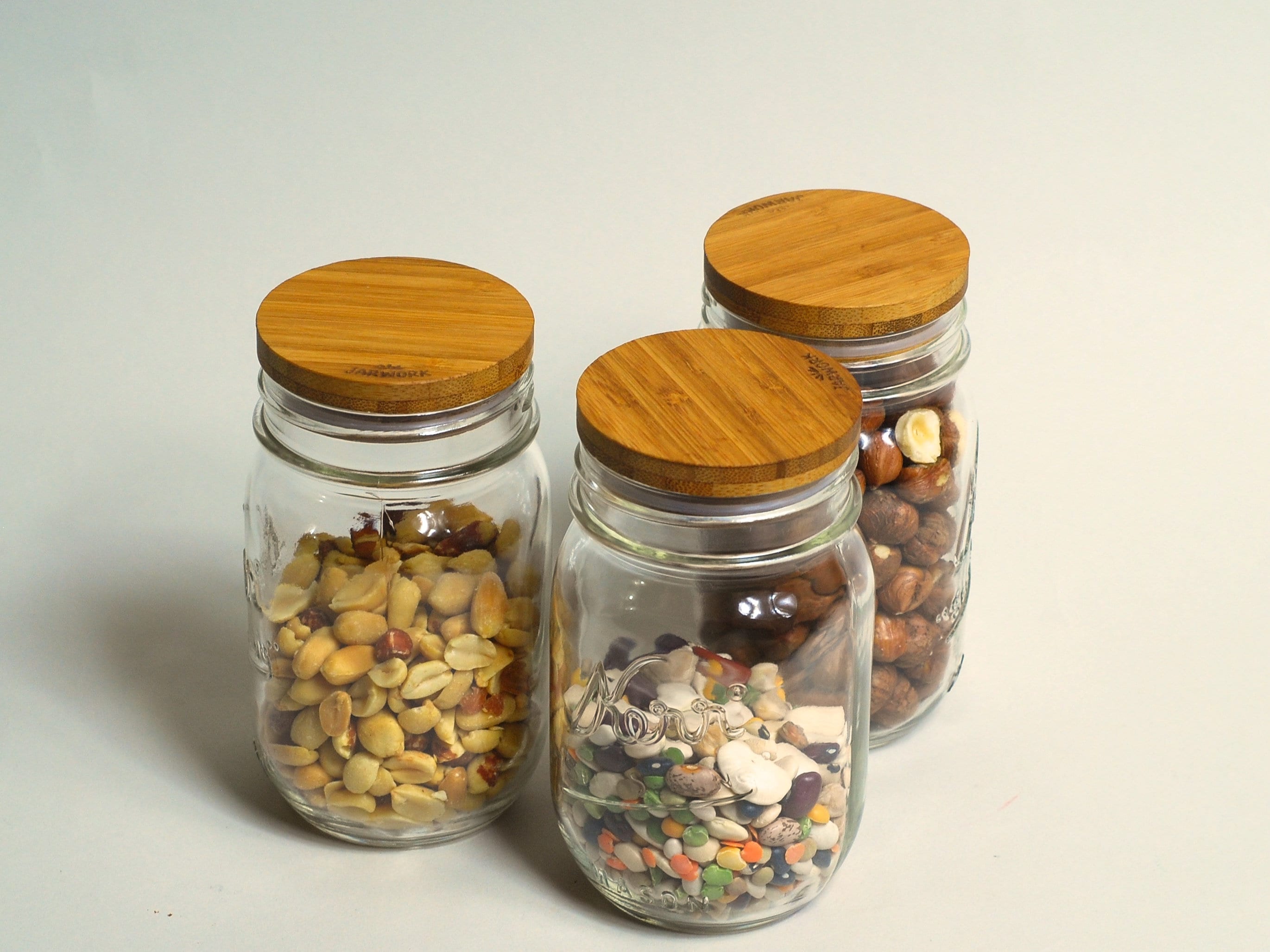 Three Bamboo Snapon Mason Jar Lids with Silicone Gasket Etsy