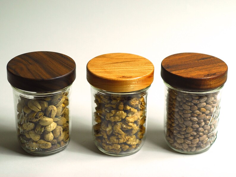 3pack Wide Mouth Wooden Screwtop Mason Jar Lids Your Etsy
