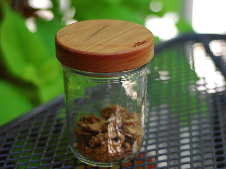 Threepack Wide Mouth Wooden Screwtop Mason Jar Lids Your Etsy