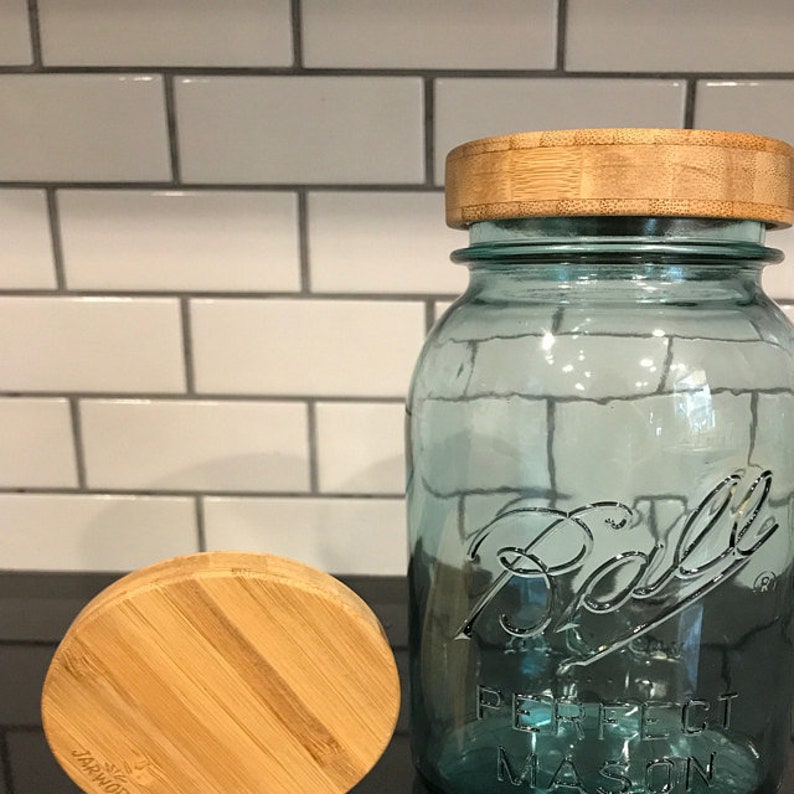 3pack Bamboo Screwtop Mason Jar Lids With Silicone Seal Etsy