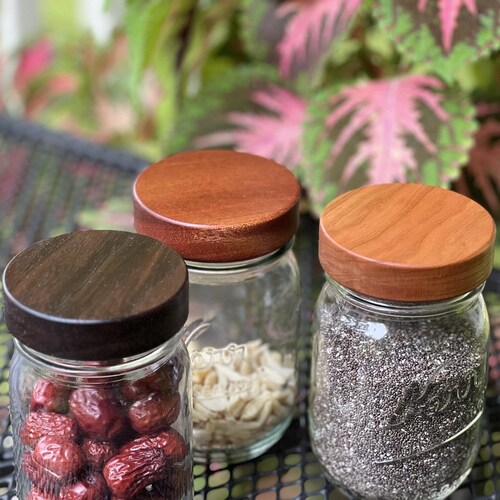 Regular Mouth Handcrafted Wooden Mason Jar Lids – Eco-Friendly Kitchen Accessory