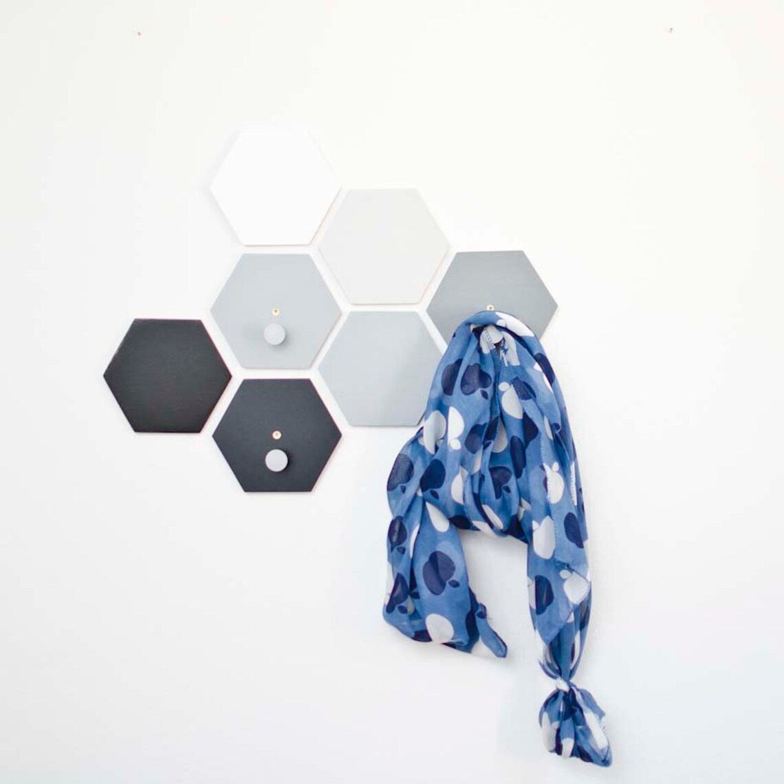 Hexagon Coat Hooks. Geometric Wall Hooks Wood Decor. Etsy