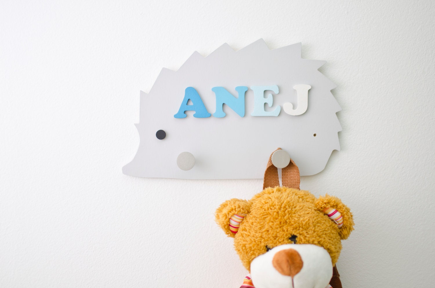 Crochet Mural Pour Enfants - Support de Rangement 2 Chevilles Cute Stuff Baby Woodland Animals Nurse