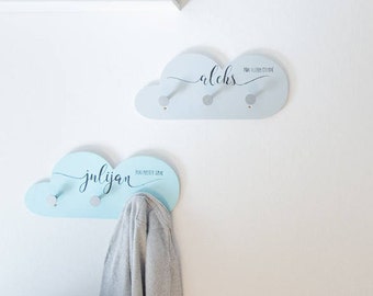 TWO Kids wall hooks. Personalized Baptism gift for boy.  Twins baby shower wall hook .