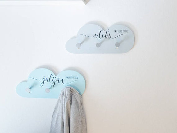 TWO Kids Wall Hooks. Personalized Baptism Gift for Boy. Twins Baby Shower  Wall Hook . 