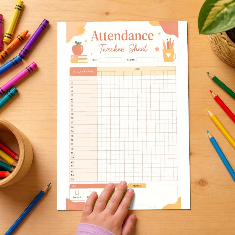 Absence Tracker Tool Learning Planner for Teachers, Grade Book Printable, Attendance Tracker ...