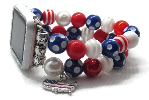 Red white and blue watch band sale