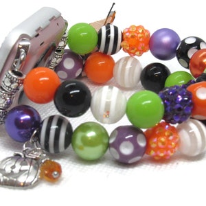 Halloween Perlenarmband Apple mit Kürbis Charm