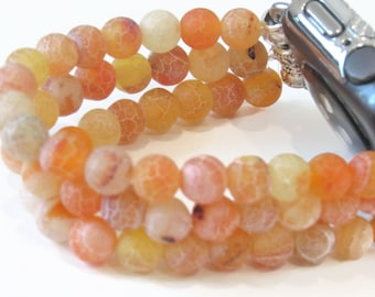 Beaded Dyed Agate Apple Watch Band