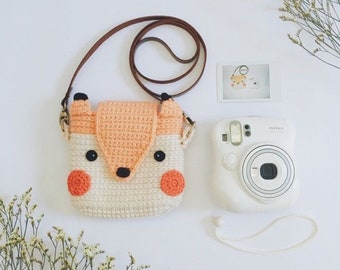 Crochet Fuji Instax Case - Fox Cutie Animal | mini 90, 70, 40, 11, 25, 9, 8, polaroid camera