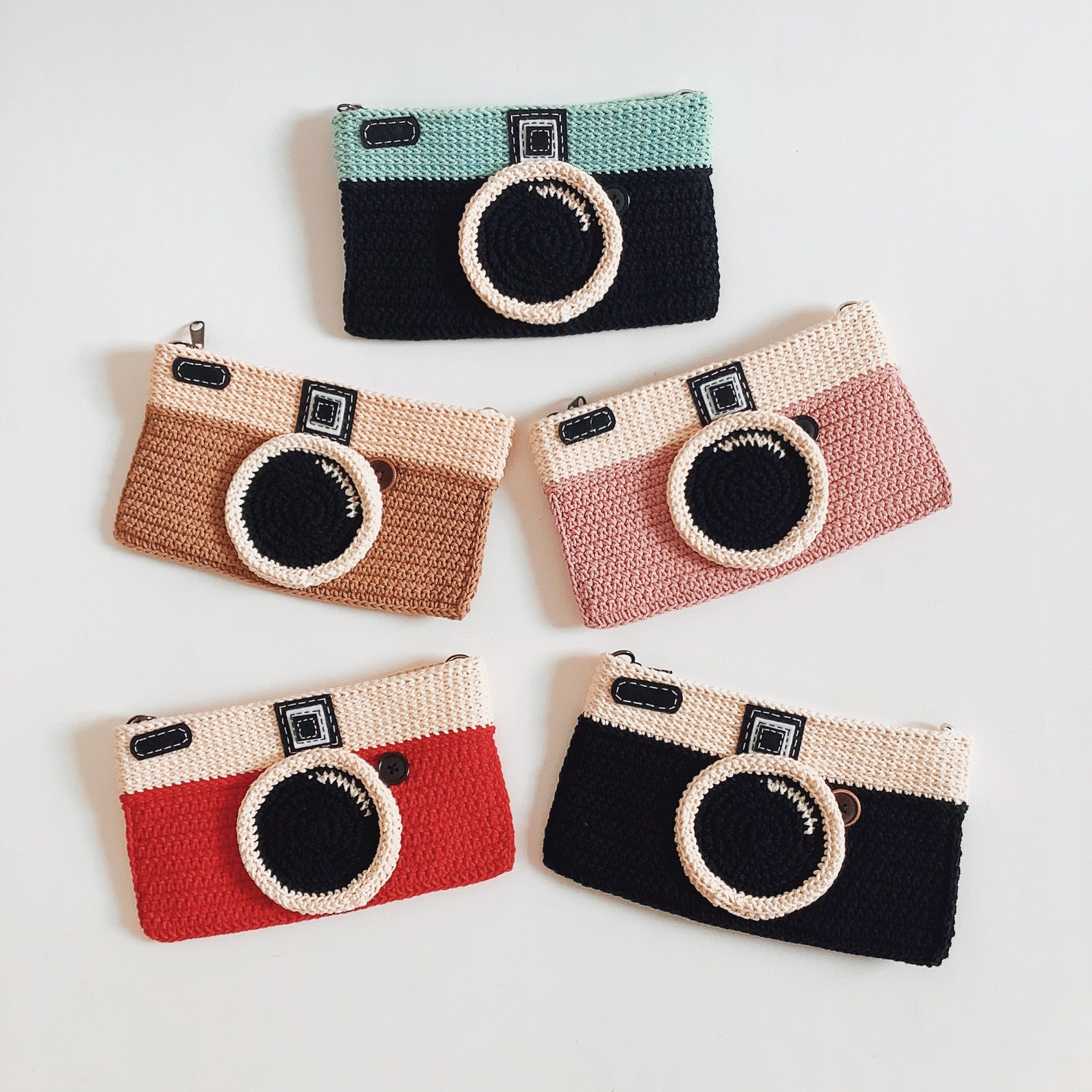 Crochet Vintage Camera Bag Chest Back Crossbody Bag Cuties Etsy