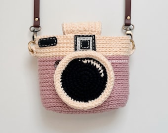 PRE-ORDER / Fuji Instax Case - Pink Camera / mini evo, 90, 70, 40, 11, 25, 9, 8, polaroid camera, crochet bag, finished gifts