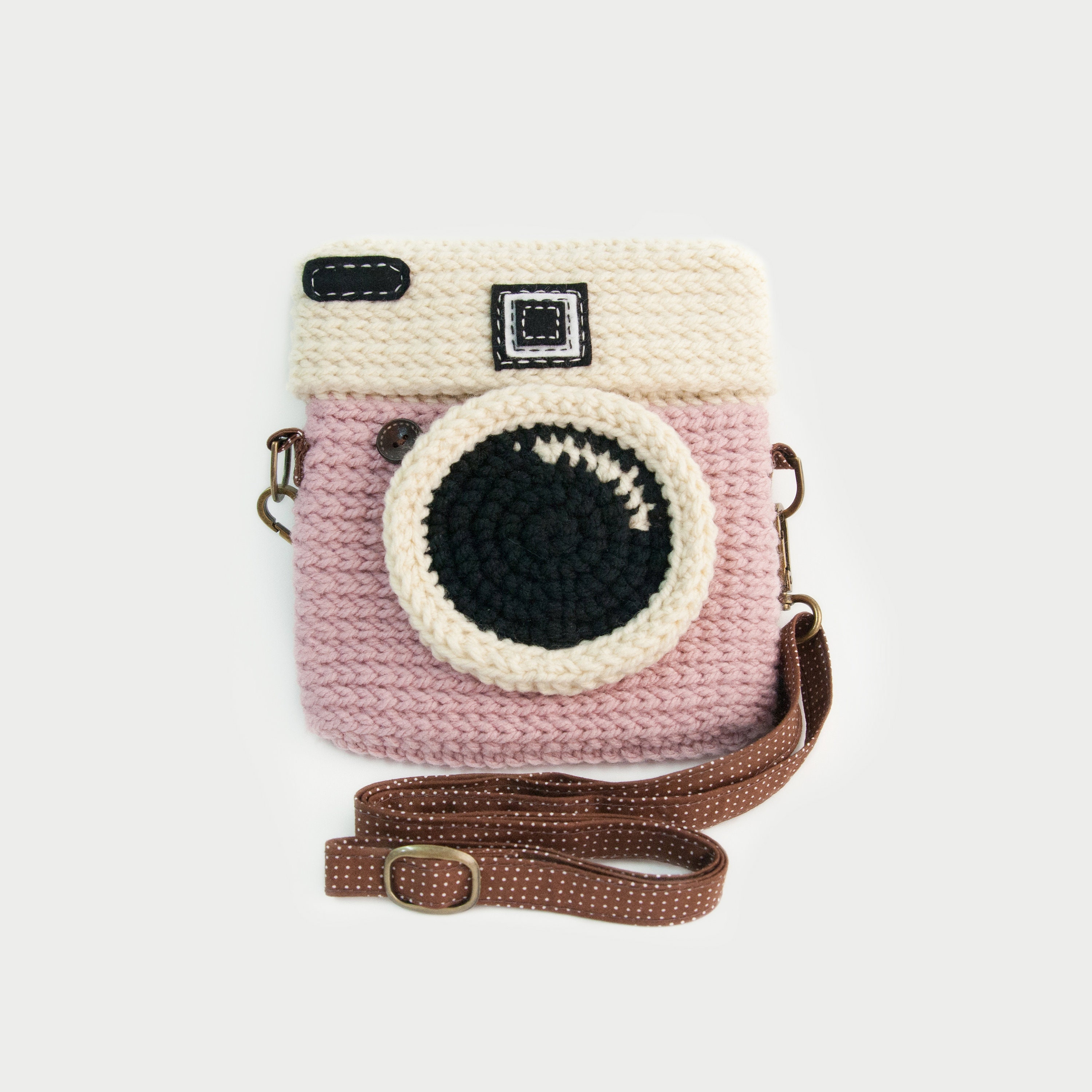 crochet camera bolsa