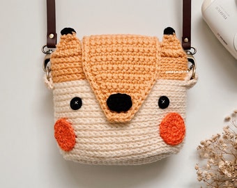 Crochet Fox Camera Bag – Handmade Animal Case for Instax Mini